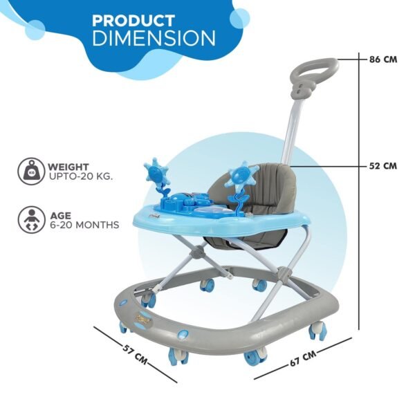 Dash Butterfly Baby Walker with 3 Position Adjustable Height Music & Light