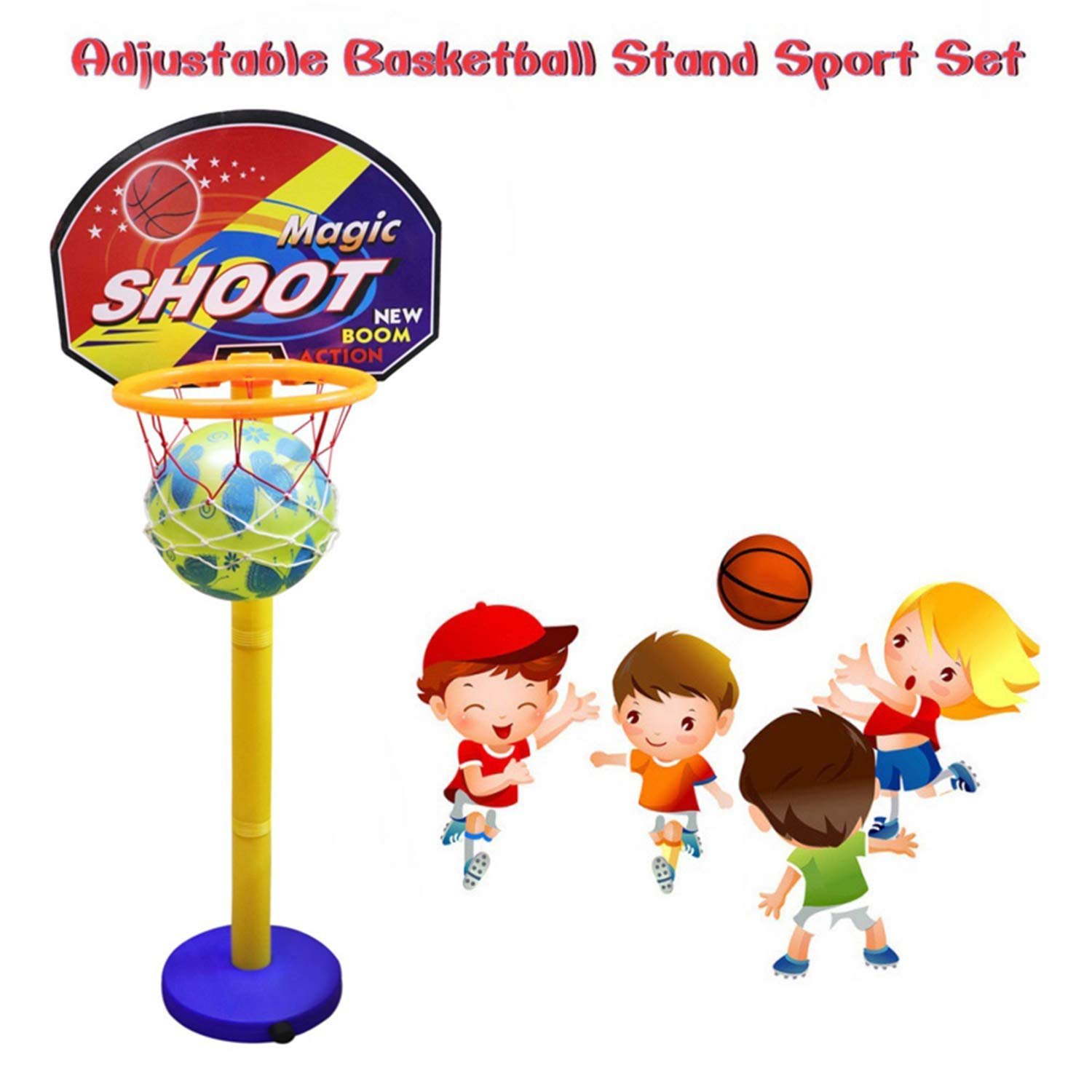 KITTU Basketball Set for Kids with Adjustable Stand