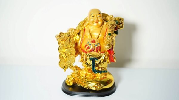 Golden Color Laughing Buddha with Money Frog