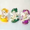 Buy Bal Ganesh three Statue Idol Showpiece Marble Set in Different Postures Multicolor