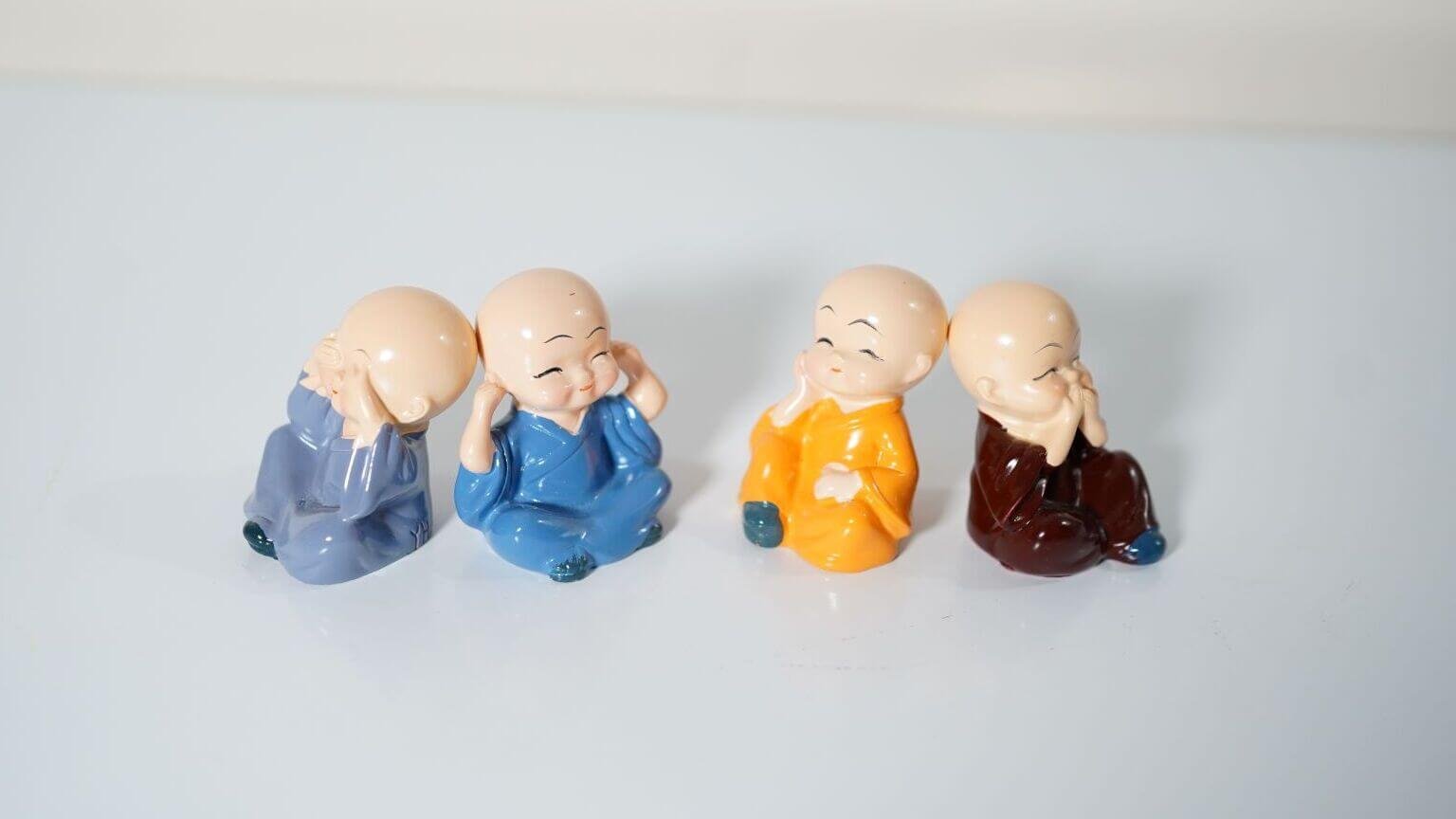 Buy 4 Mini Monk Kid Statue Set Idol Showpiece