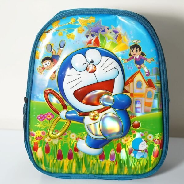 Doraemon 3D Print Ocean Blue Color Small School Bag for Kids