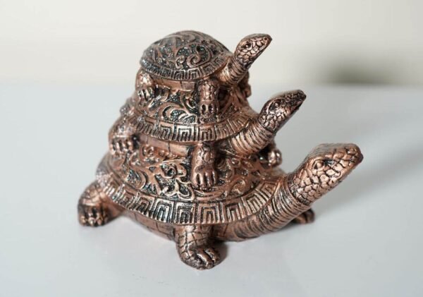 Buy Feng Shui Three Tier Tortoise bronze color Statue Idol Showpiece