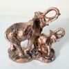 Buy Elephant and Baby Trunk Up Bronze Color Statue Showpiece Idol