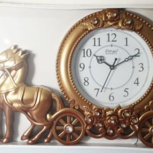 Golden Horse Carriage Wall Clock