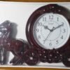 Woody Brown Horse Carriage Wall Clock