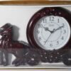 Woody Brown Horse Carriage Wall Clock