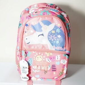 Unicorn Theme Carrot Orange Color School Bag for Kids