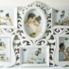 6 Pics Collage Flower Design Photo Frame White Color