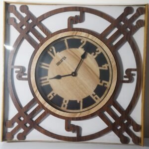 Wood Finish Stylish Square Shape Wall Clock