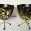 Metal Egg Shape Pot with tri Stand black marble Design for Indoor Outdoor Use, Rust-Free & Powder Coated