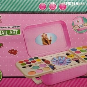 Urban Tots Kids Makeup Palette in Suitcase Design Portable Cosmetic Kit with Nail Art Accessories and Vibrant Colors Perfect Gift for Girls