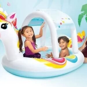 Intex Inflatable Unicorn Shape Splash Pool Outdoor Water Fun (100" X 52" X 43")
